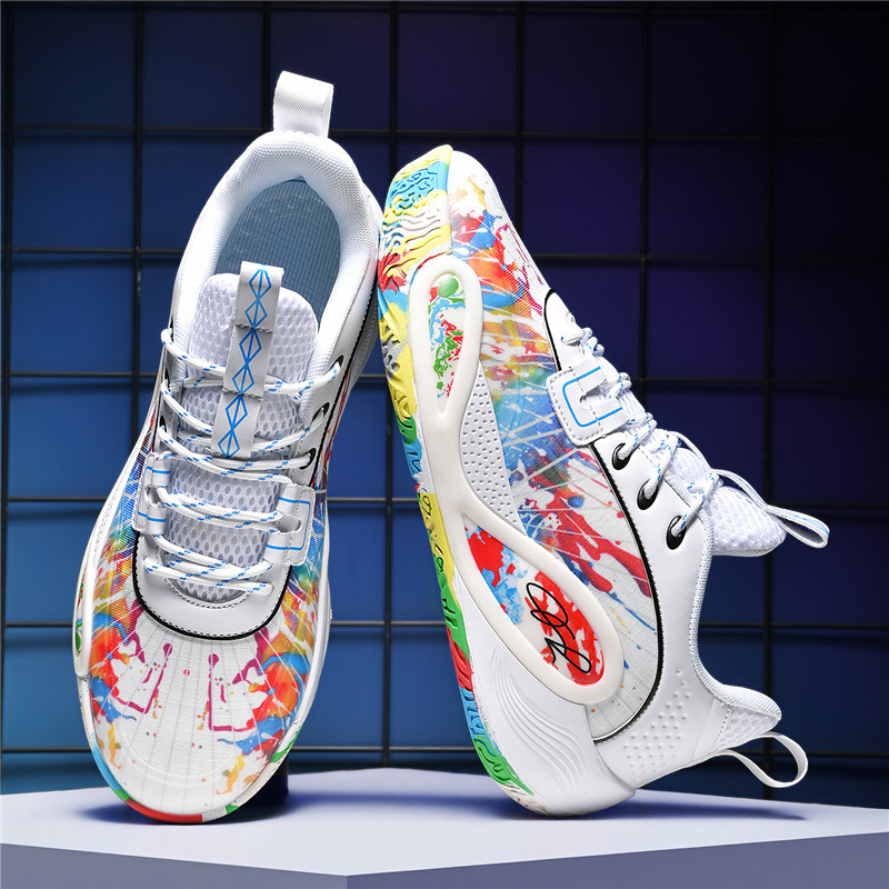 Zapatillas de Baloncesto de Corte Bajo para Hombre de Goma y Cuero Sintético para Pista image 9