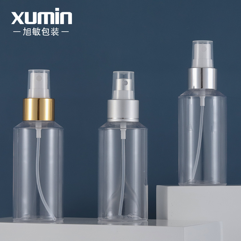旭敏包装100ml透明塑料喷雾瓶 化妆品分装瓶 斜肩纯露爽肤水喷瓶