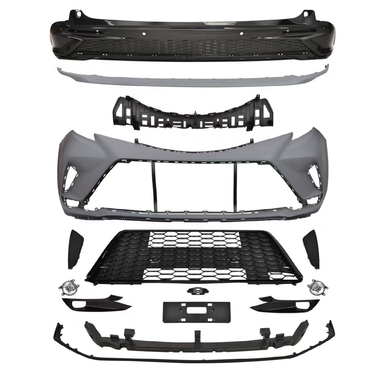 Suitable for 2021 Toyota Sienna, including front bumper, front and rear body kit, XSE sports grille kit, and accessories