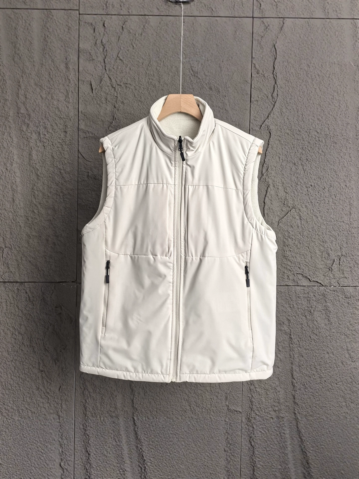 Double-sided velvet windproof keep warm vest for leisure, jacket, increased thickness