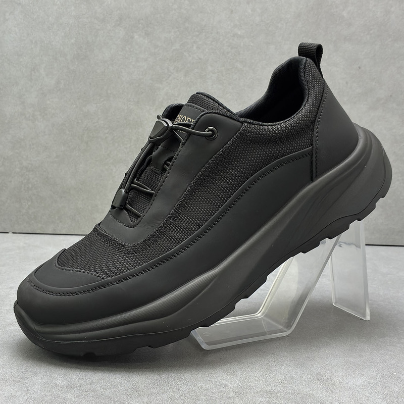 Men's shoes 2026 autumn new model breathable mesh slip-on pure black casual sports shoes lightweight thick-soled shoes 26822 Men's shoes 2026 autumn new model breathable mesh slip-on pure black casual sports shoes lightweight thick-soled shoes 26822