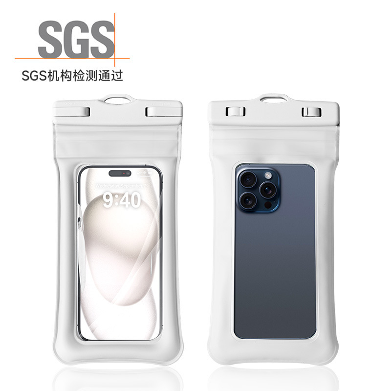 Cross-border new tpu double insurance floating mobile phone waterproof bag touch screen portable inflatable airbag waterproof mobile phone case