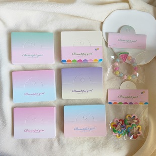 8x 6 gradient magic flat pocket 8x 10 clip bracelet folded hair accessories hair rope packaging material stall diy jewelry