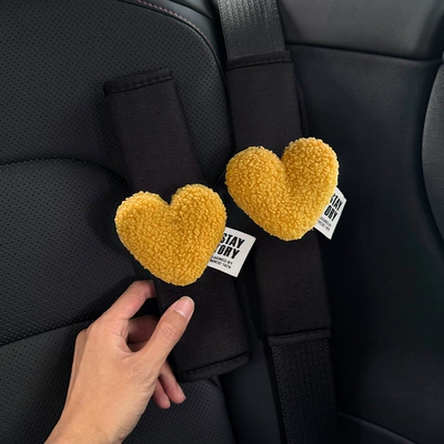 Sürətlər qutusu və əl tormozu başlıqları: pad extended anti-collar protective - linen-black-shoulder-pads-plush-yellow-hearts-two