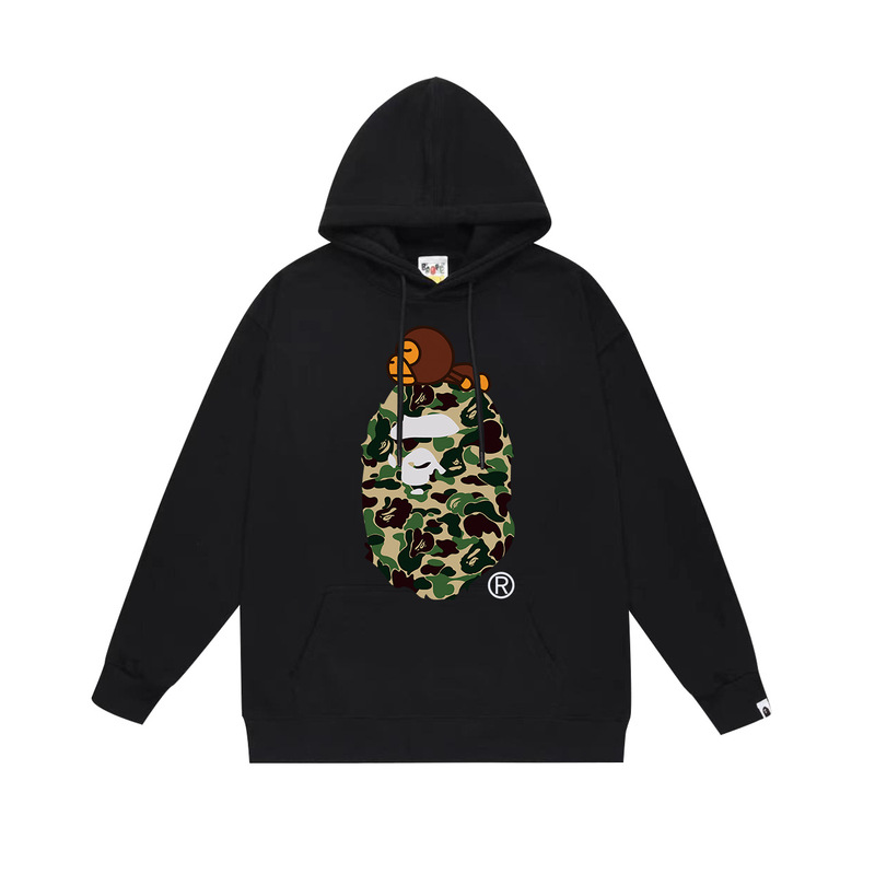 BAPE猿の頭の潮のブランドの片面のプリントは帽子の衛衣の秋冬の新型のヒップホップの潮流の男女の同項の純綿になります。|undefined