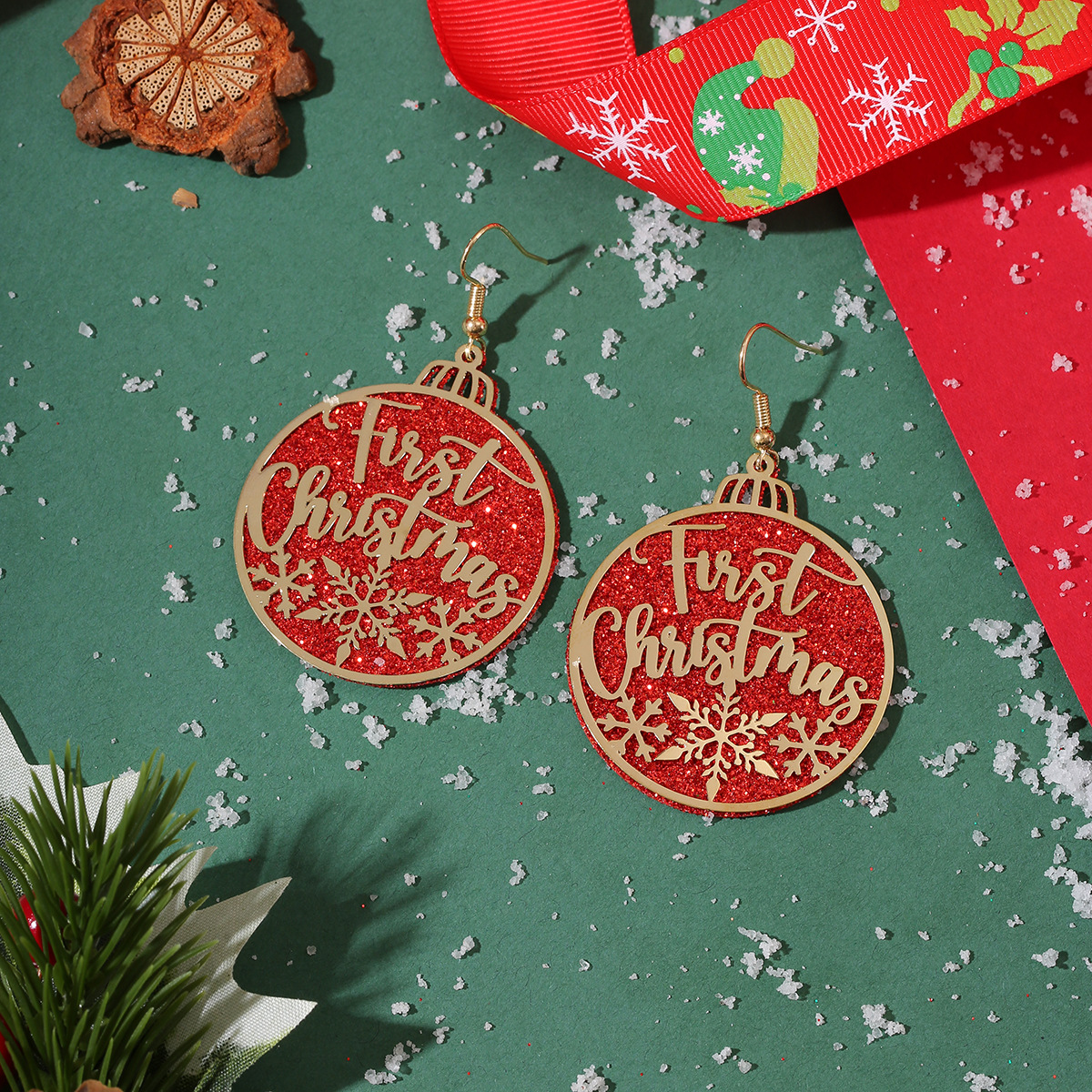 17g Weight Christmas Festival Women's Gender Cute Style Cute Copper Earrings 6