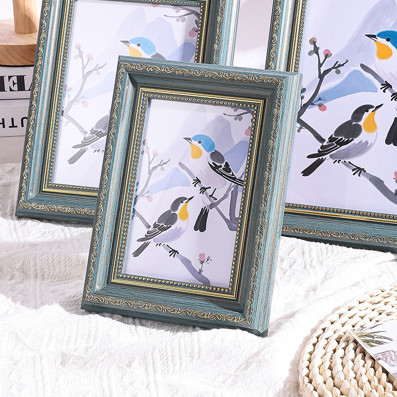 Creativo marco de fotos vintage estadounidense 6 pulgadas 7 pulgadas 8 pulgadas 10 pulgadas marco de fotos de boda cuelga marco de pared marco vacío enmarcado