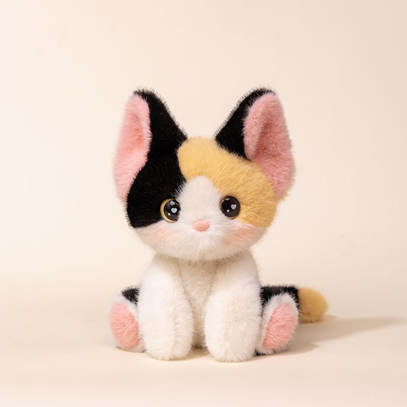 インターネット有名人の同じスタイルのかわいい三毛猫ぬいぐるみ人形子猫テーブルコンパニオン人形ベッド睡眠人形ギフト|undefined