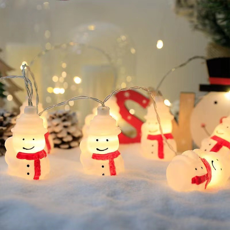 LED クリスマスライトストリングサンタクロース雪だるまヘラジカお祭り雰囲気ライトバッテリー USB クリスマスツリー特別なカラフルなライトストリング|undefined