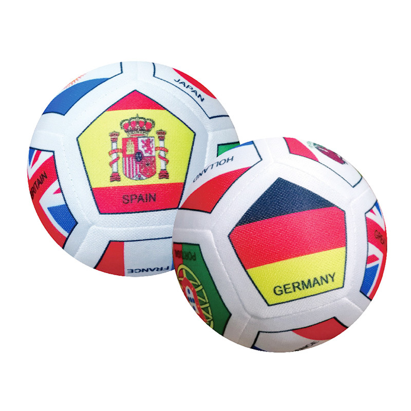 Copa del mundo bandera universal bola jardín de infantes bebé sonajero cognitivo bola silenciosa de mano juguete facturación versión para invitados