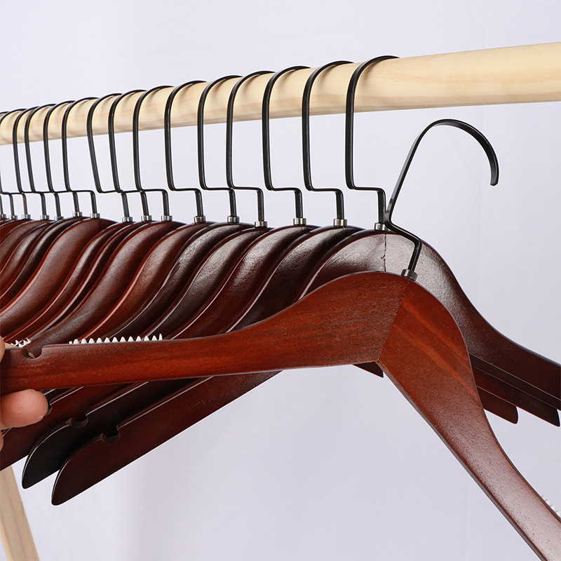 Retro Solid Wood Clothes Hangers [10 Pack] Non-Marking Non-Slip Wooden Clothes Hangers for Clothing Stores Factory Wholesale Customization