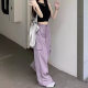 2024 Summer New American Style Covers Women's High Waist Drawstring Pants Shows Sagging Skinty Wide Leg Pants