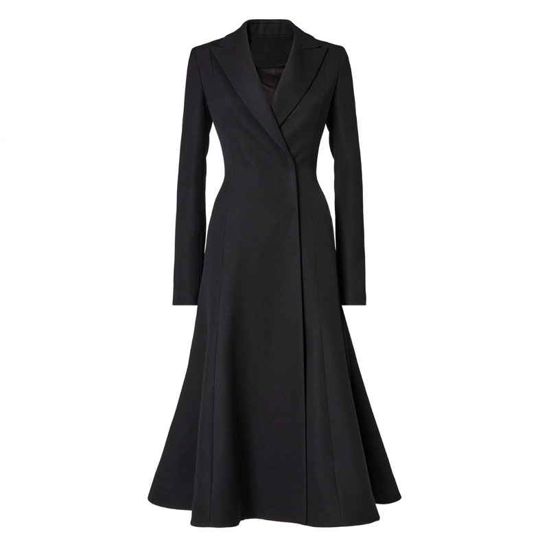 2026 Autumn New Style Dress-Style Slim Fit Long Sleeve Ruffle Hem Women's Elegant Long Blazer in Solid Color 2026 Autumn New Style Dress-Style Slim Fit Long Sleeve Ruffle Hem Women's Elegant Long Blazer in Solid Color