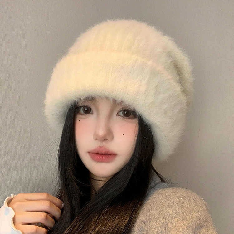 大头围时尚百搭针织毛线帽秋冬季帽子女款韩版冷帽加绒保暖包头帽|undefined