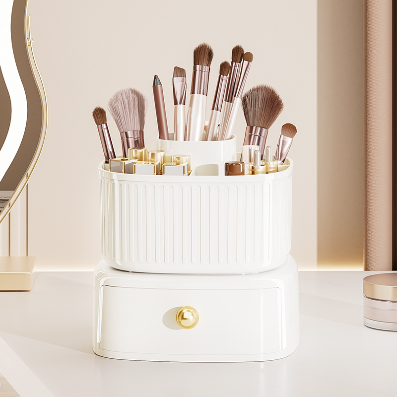 Bolan doble capa giratoria caja de almacenamiento cosmético multifuncional de gran capacidad dormitorio sala de estar escritorio titular de la pluma