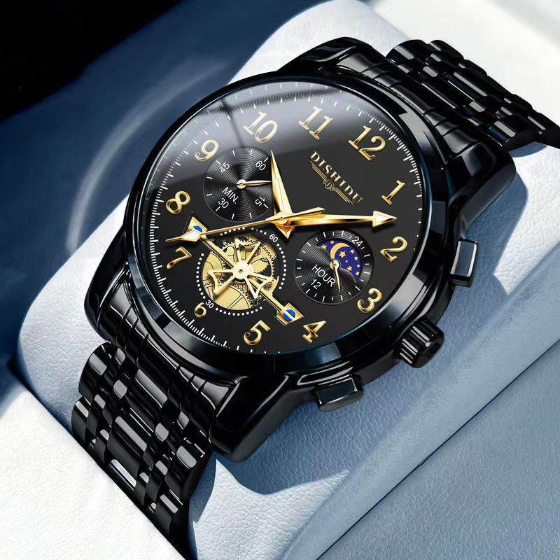 New Three-Eye Six-Pin Watch Men's Genuine Fully Automatic Men's High-Looking Business Men's Watch Waterproof Quartz Watch