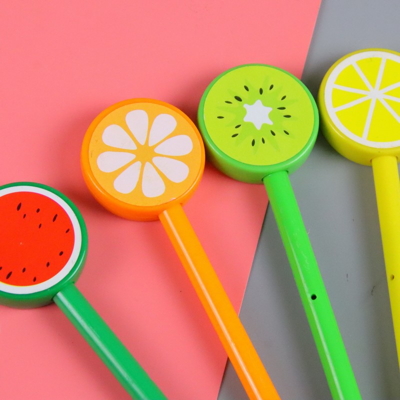 Pluma de gel de fruta de dibujos animados creativo lindo estudiante papelería color caramelo pluma de agua Lollipop Oficina firma pluma