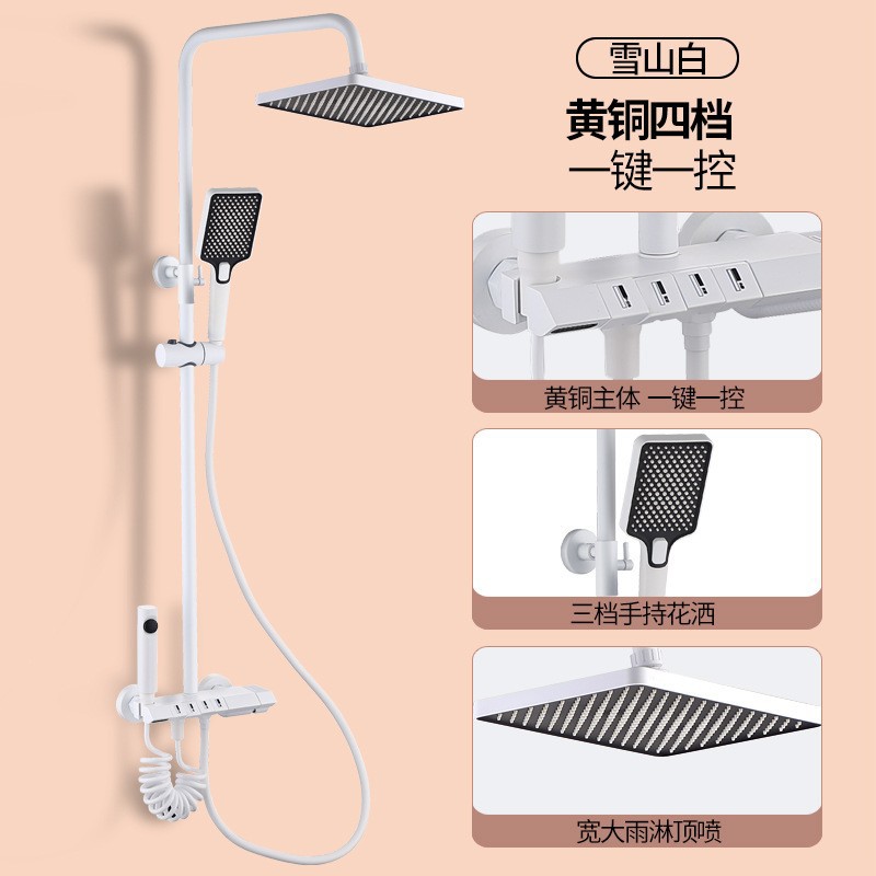 Juego de ducha de cobre frío y caliente, ducha de tocador, ducha montada en la pared, baño para el hogar, boquilla presurizada para el baño