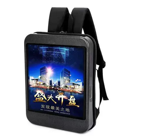 地推代驾双肩包显示屏背包发光LCD液晶广告机展会视频移动广告包