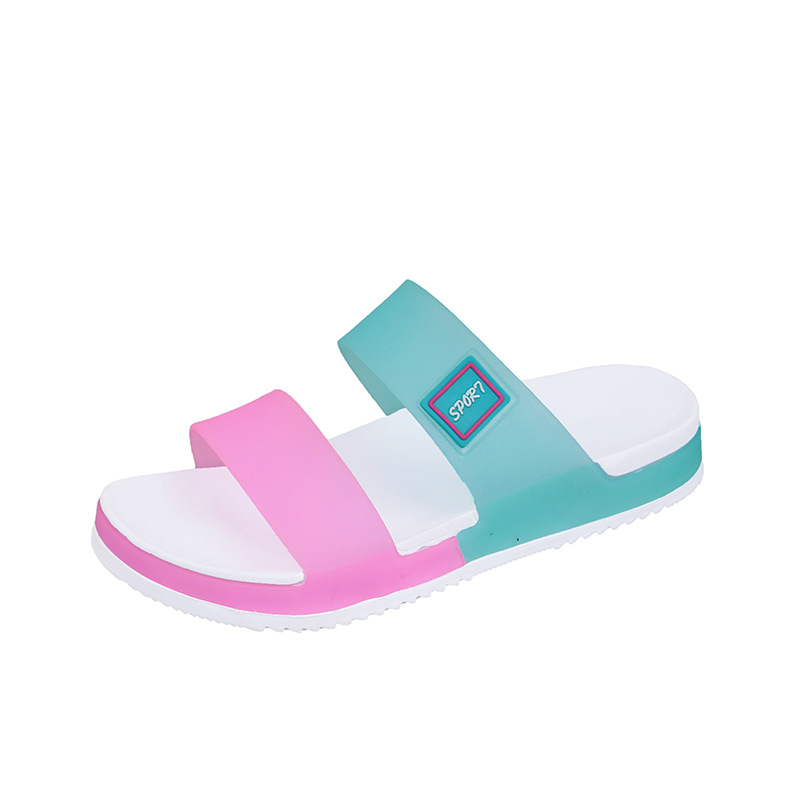 Zapatillas de jalea de las mujeres sandalias de moda casual de verano de fondo grueso suave inferior antideslizante zapatos de playa sandalias ligeras de una palabra para las mujeres