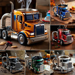 Amazon Explosions Simulation Truck Coffee Cup Resin Crafts Food Grade 304 Liner Home Decoration in stock