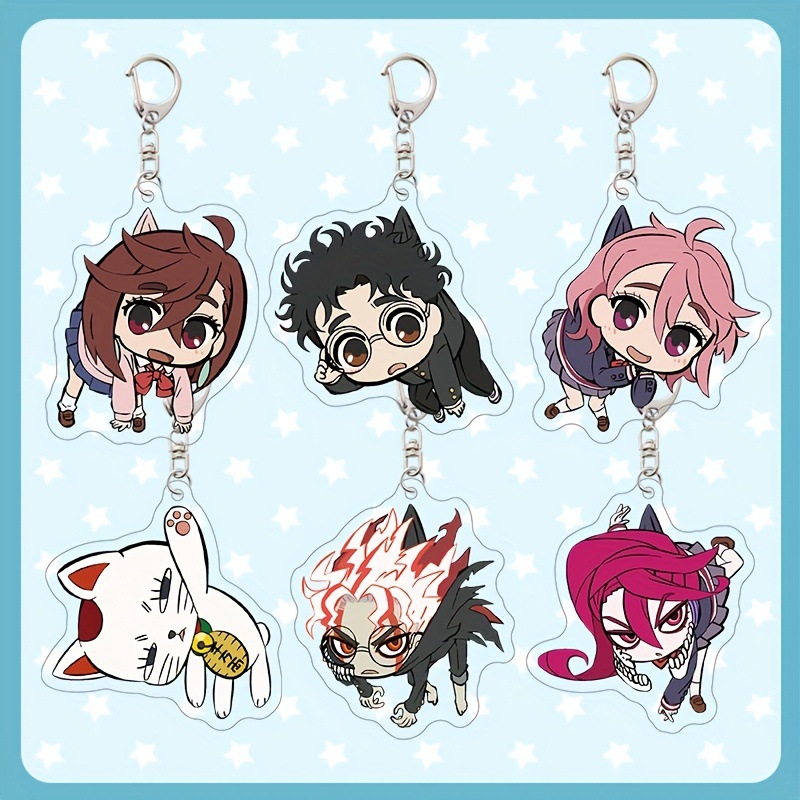 2D平面动漫情侣亚克力钥匙扣可爱卡通钥匙环带龙虾扣背包挂饰