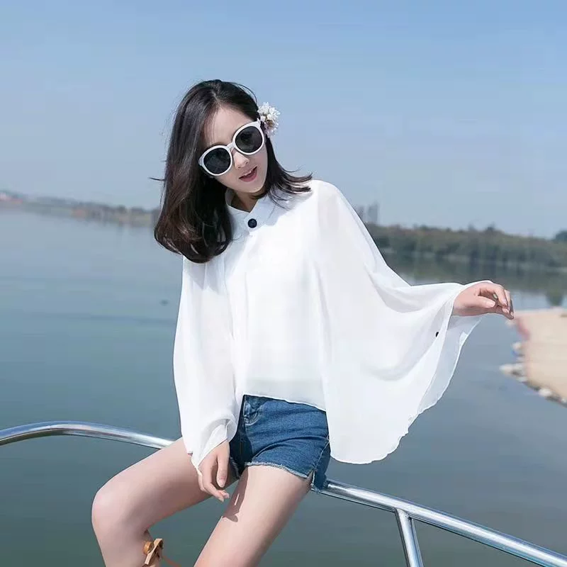 Плотная шифоновая fashionable накидка, для импорта, защита от солнца