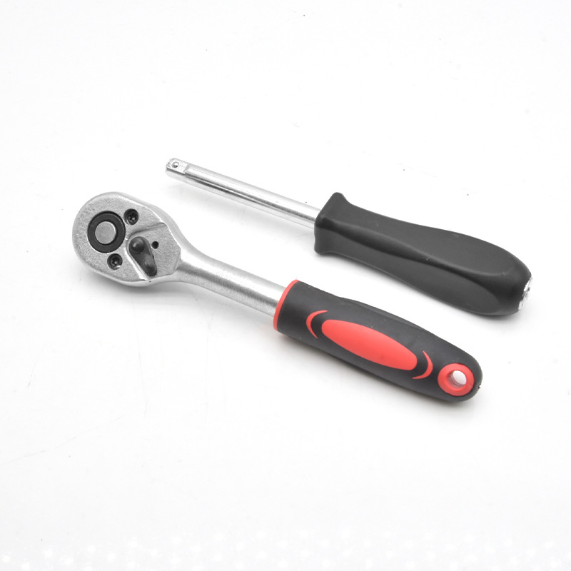 Juego de herramientas de juego pequeño de 53 piezas 1/4 de varilla voladora pequeña, caja de herramientas de reparación de máquinas de trinquete rápido, caja de herramientas de reparación de automóviles