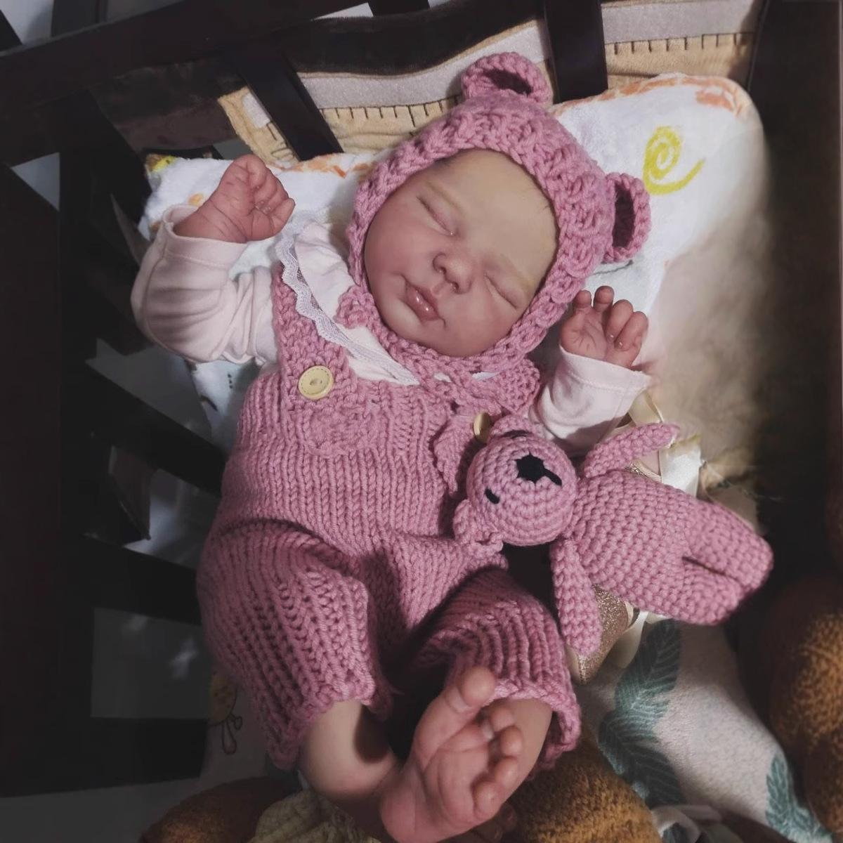 Mono de lana rosa de 20 pulgadas Valentina muñeca de simulación pintada a mano para enviar regalos de juguete para niños