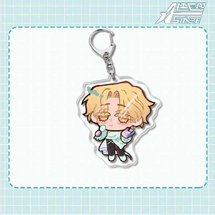 Acrylic keychain (Alien Stage) Mizi Sua, double‑sided 6 cm, metal ring & clasp
