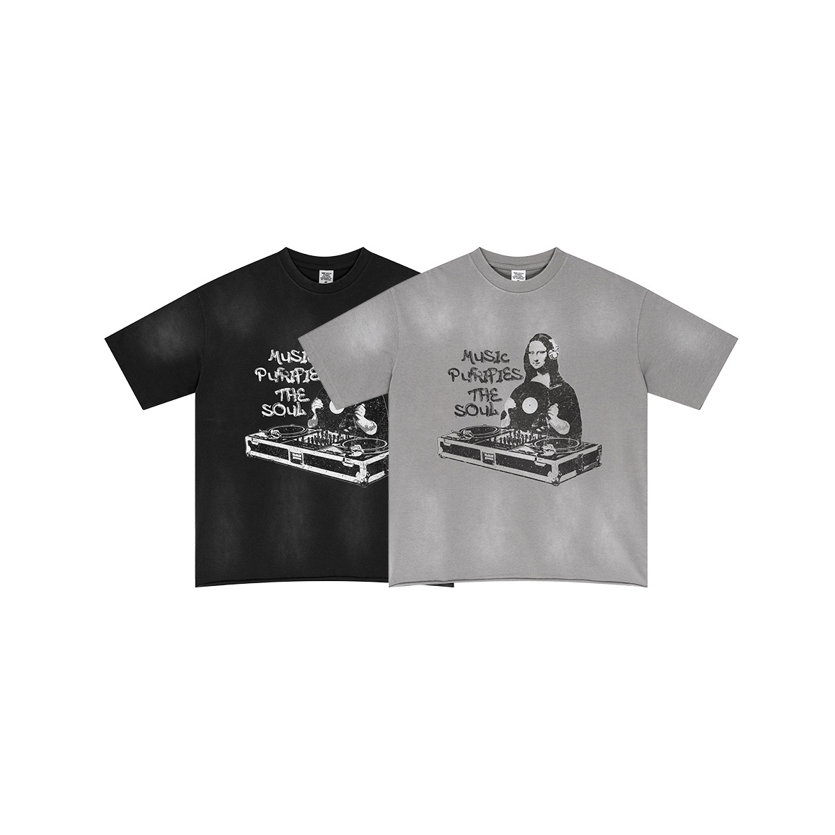 BE ropa de hombre | 2025 verano americano retro parodia impresión camiseta de manga corta de media manga camiseta suelta hombre
