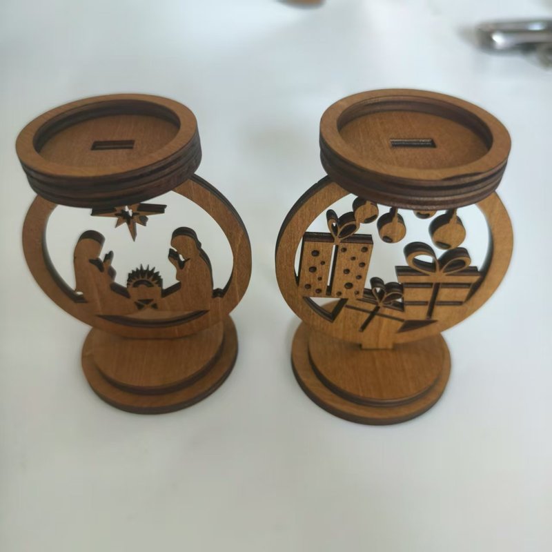 亚马逊跨境新款斋节蜡烛台摆件派对装饰中东城堡木质烛台立体摆件|undefined