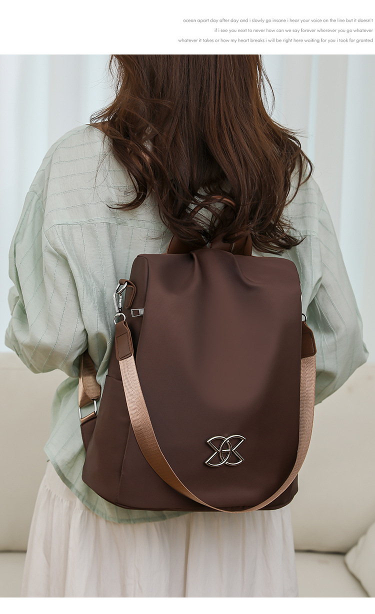 Weiblicher 2024 neuer Trend Oxford-Stoff leichter atmungsaktiver modischer lässiger Damen-Diebstahlschutz-Rucksack_voghion.com