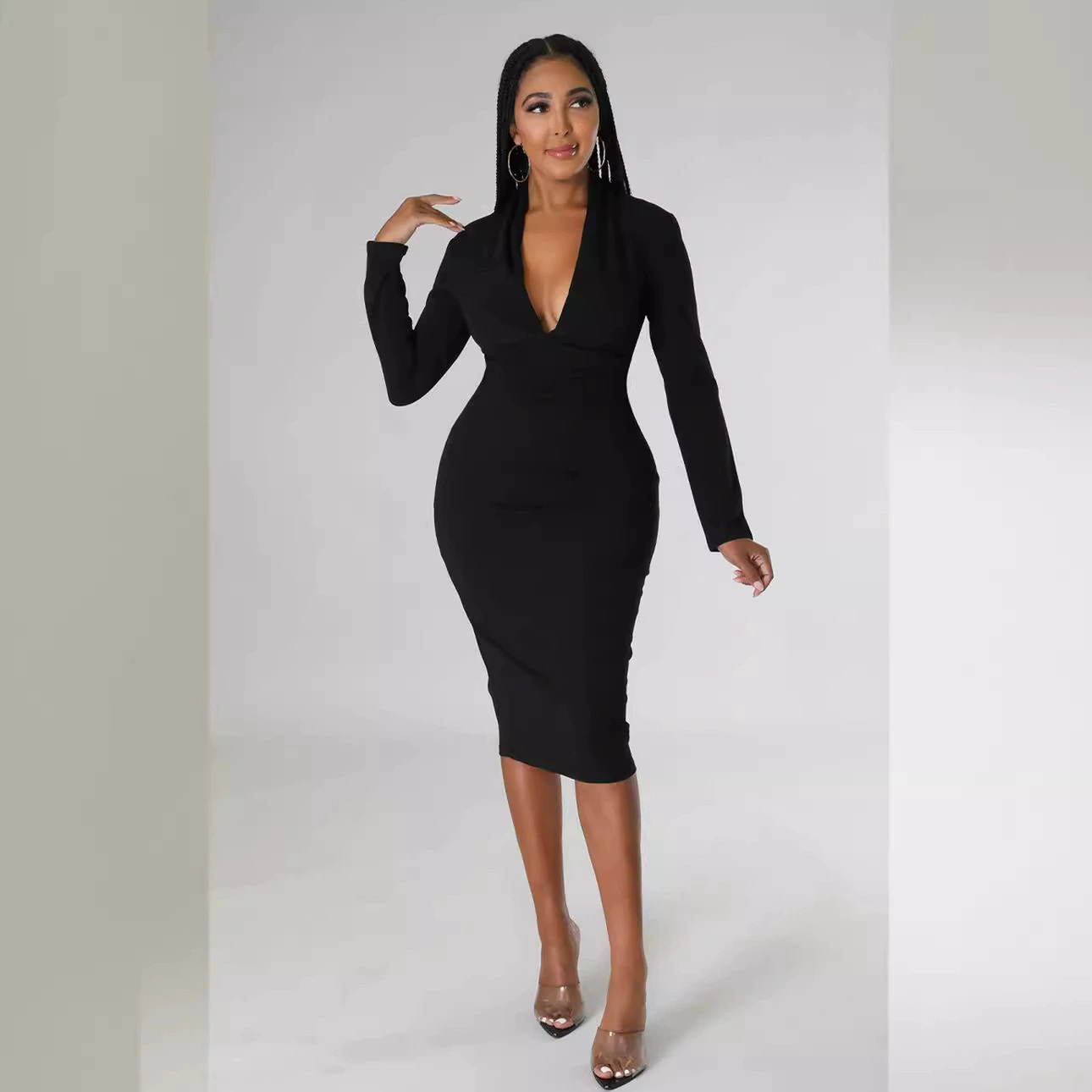 3208 европейская и американская женская внешняя торговля осеннее женское платье французское платье с длинными рукавами маленькая юбка