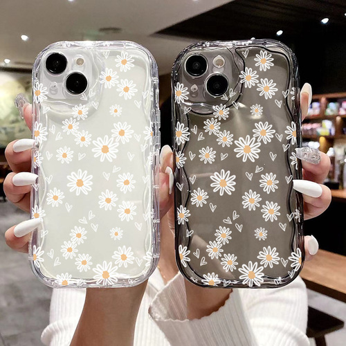 Wavy Daisy Apple 15promax Mobile Phone Case Wholesale ip14 Apple 13 Transparent 12 Floral 11 Protective Cover 