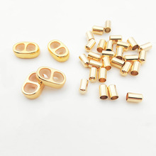 镀真金保色可调节8字扣皮绳圆绳米兰绳收尾帽绳套diy手绳饰品配件