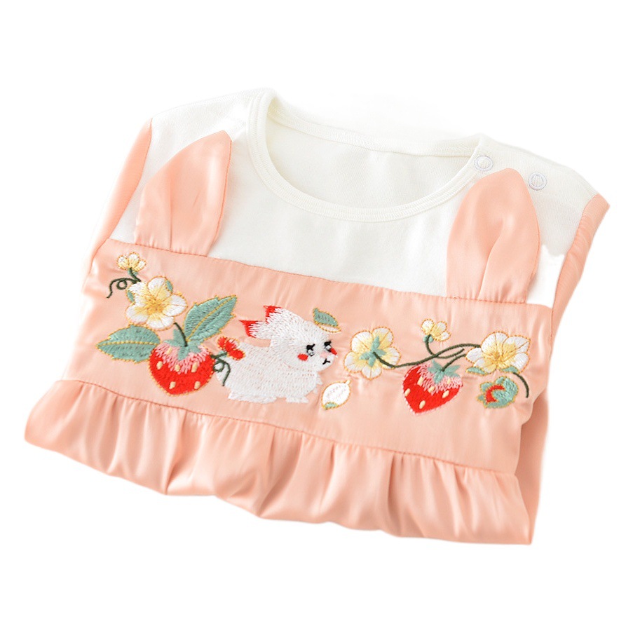 Bebé recién nacido primavera nuevo mono bebé niña de dibujos animados bordado princesa lindo mameluco bebé primavera fuera