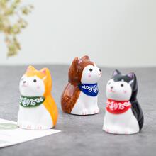 日式杂货 卡通柴犬小狗动物摆件招财 日式摆件 陶瓷家居黄色黑色