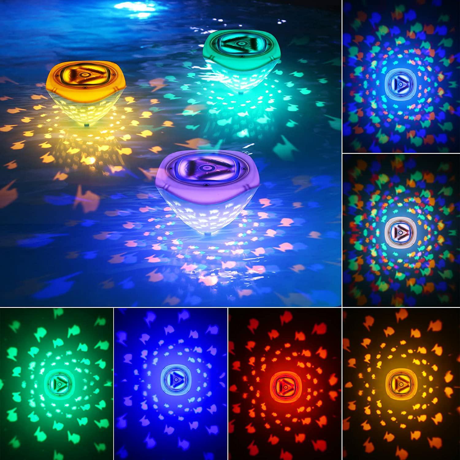 Lámpara flotante de piscina Lámpara de baño LED a prueba de agua Lámpara de baño Lámpara de proyección Lámpara de flotador de agua Lámpara de pez Lámpara de fuente de agua Lámpara de buceo