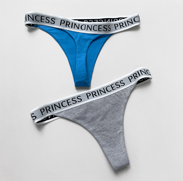 70g Weight Low Waist Panties Waist Thong Panties Style Panties Lingerie Type Cotton Fabric Type 3 PCS/Package Quantity Letter Pattern All Seasons Season Women's Gender Lady, Sexy Style Letter Low Waist Thong Panties 2