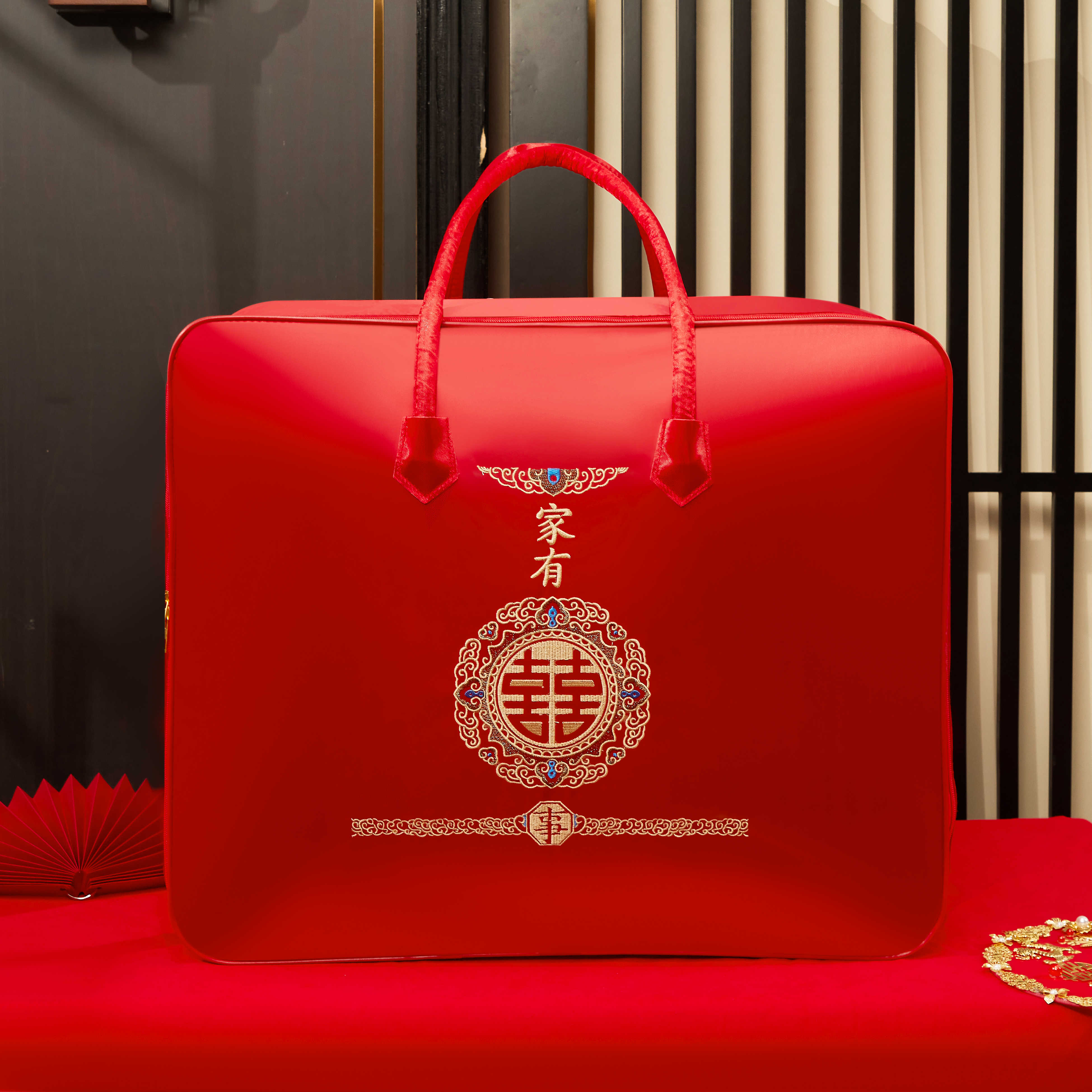 행복한 가족 행사 [10개 구매시 리본 5롤 증정] [고급 새틴 핸드 자수 스타일]