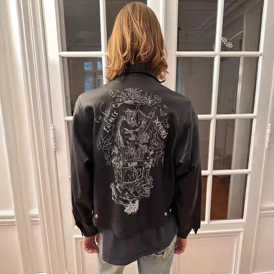 Enfants Riches Deprimes ERD Nueva chaqueta de cuero bordada "principio del amor"