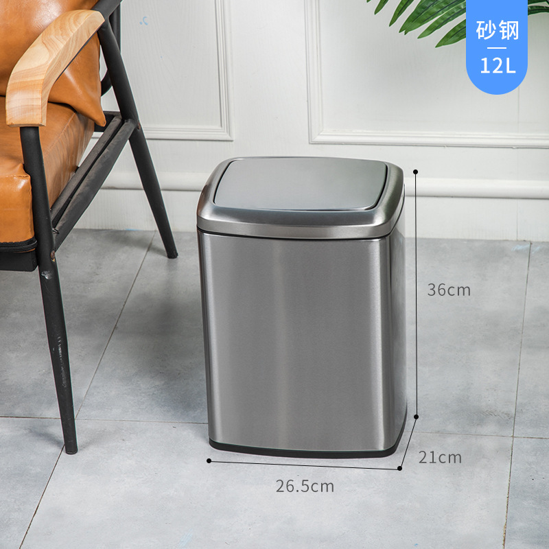 Basura hogar inodoro sala de estar gran capacidad dormitorio Hotel habitación de invitados inodoro de acero inoxidable basura con tapa
