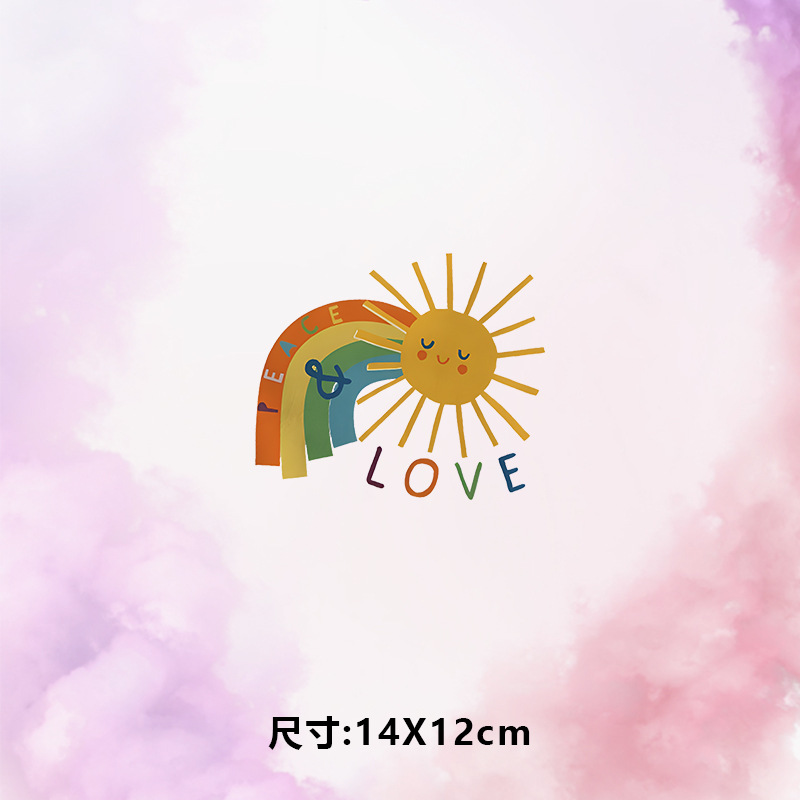 高级烫画图案新款love太阳烫画贴印花衣服热转印白墨烫画布贴