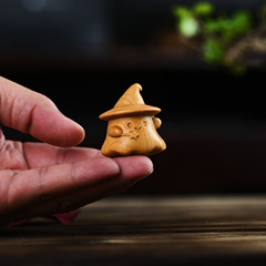 崖柏卡通精靈木雕隨身文玩手把件創意家居擺件景區熱賣木製工藝品