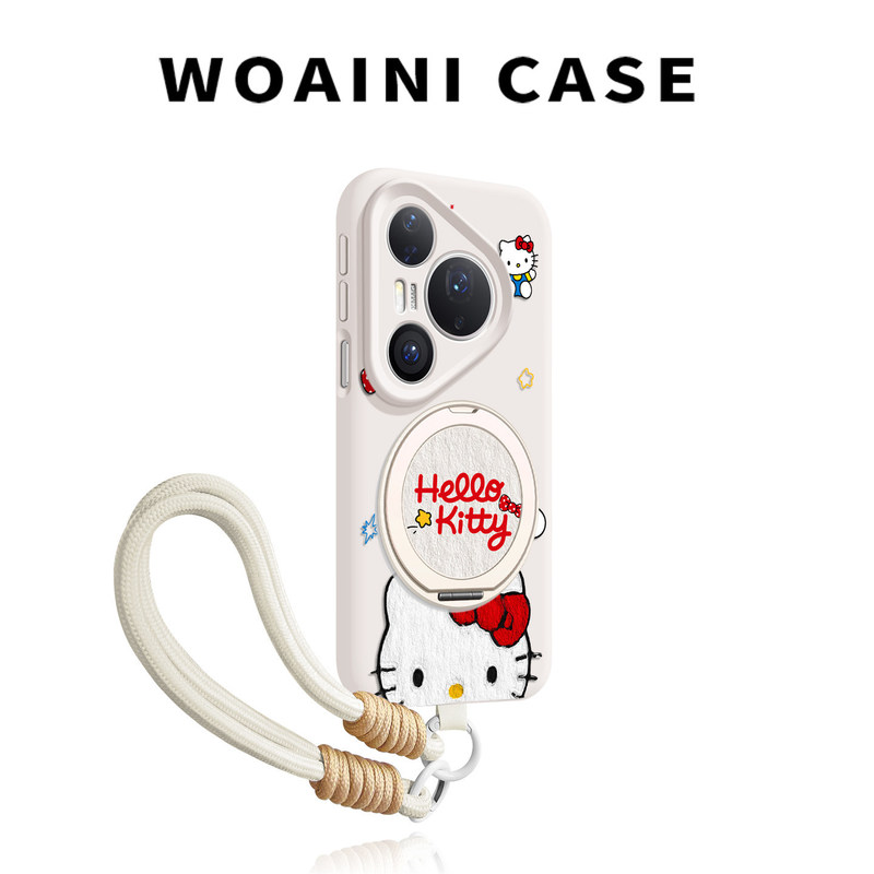 Woaini Is Suitable for Huawei Pura80Pro Mobile Phone Case, All-Inclusive Soft Case, P70Ultra Woven Lanyard, P60Pro3