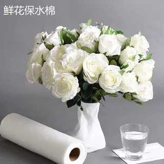 供应鲜花保水棉保鲜吸水棉片花店植物根部保湿棉花束锁水包装材料