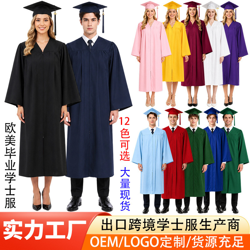2026 European and American academic uniforms, college degree gowns, graduation sets, high school gowns for men and women, direct factory wholesale 2026 European and American academic uniforms, college degree gowns, graduation sets, high school gowns for men and women, direct factory wholesale