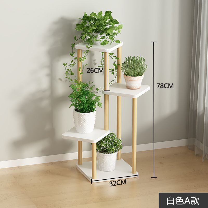 Estante de flores interior tipo piso simple balcón estante de almacenamiento multicapa de plantas suculentas de lujo ligeras estante de maceta de flores
