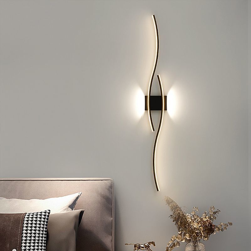 Nueva línea minimalista lámpara de pared nórdica red roja sala de estar lámpara de pared de fondo lámpara de pared de pared moderna lámpara de cabecera de cama minimalista
